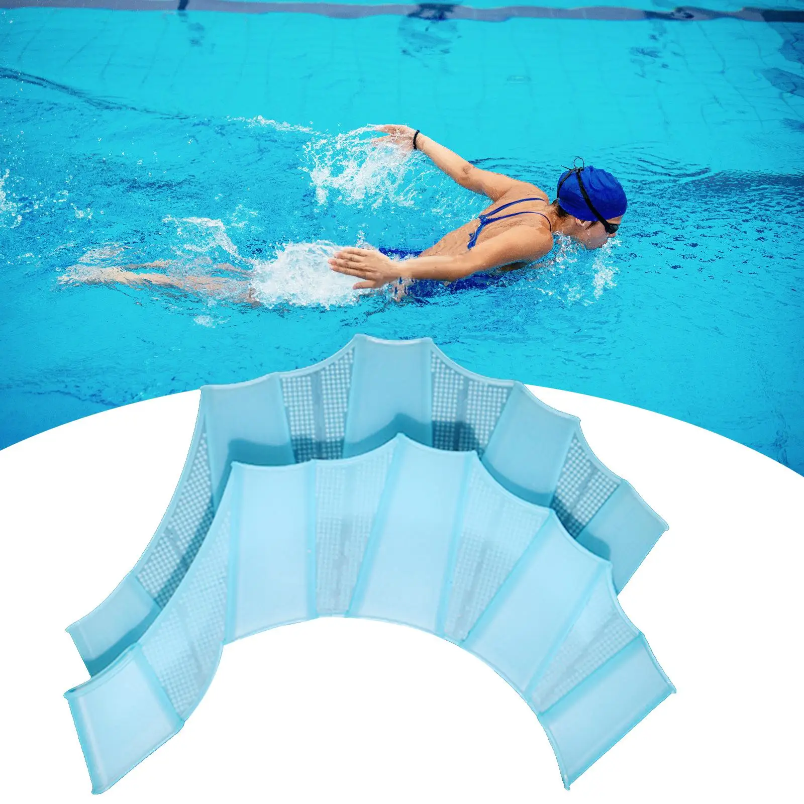 

Adult Silicone Swimming Palm Fins Webbed Gloves Paddle Swim Flippers for Scuba Diving Pool Equipment