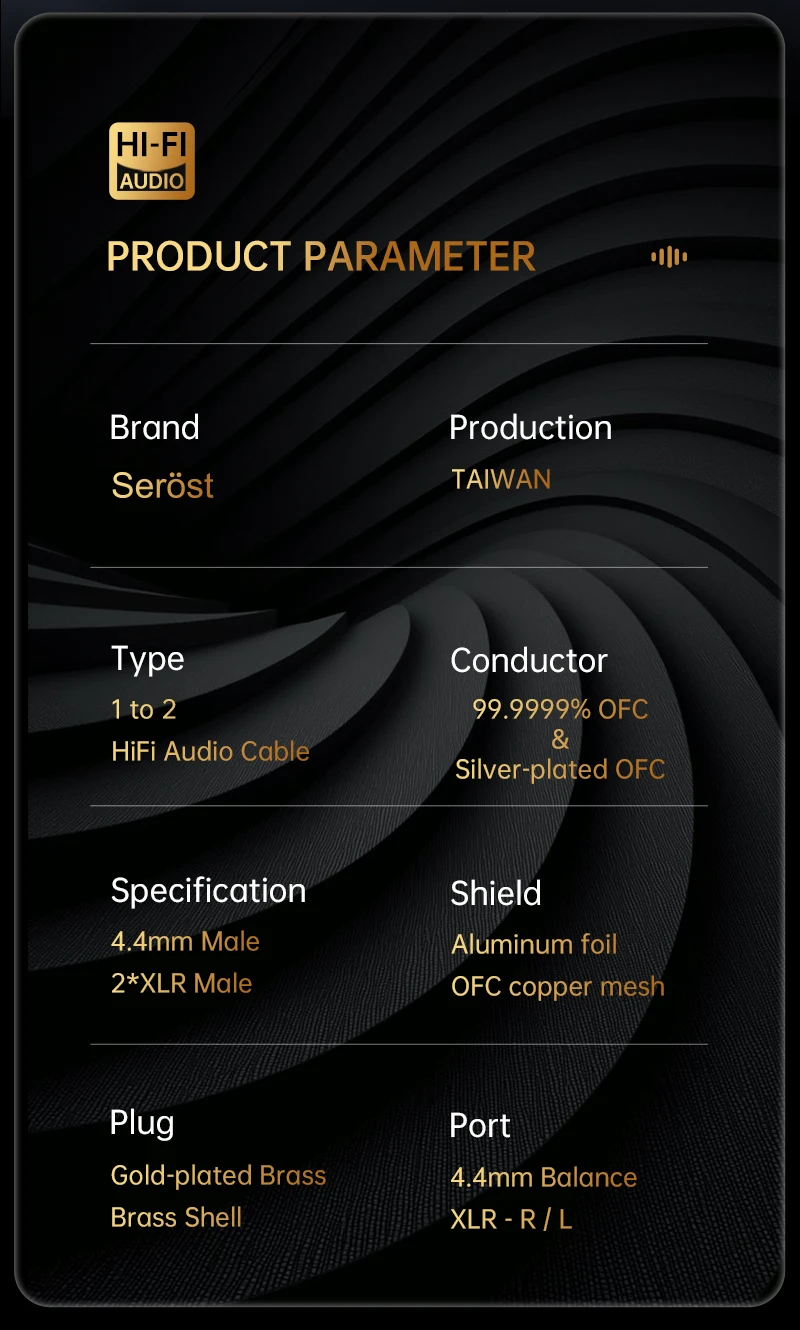 Serost StarPro 4,4mm Balance auf Dual XLR Stecker HiFi-Audiokabel, versilbertes Kupfer OFC für Musikplayer, Verstärker, Lautsprecher – Detail 12