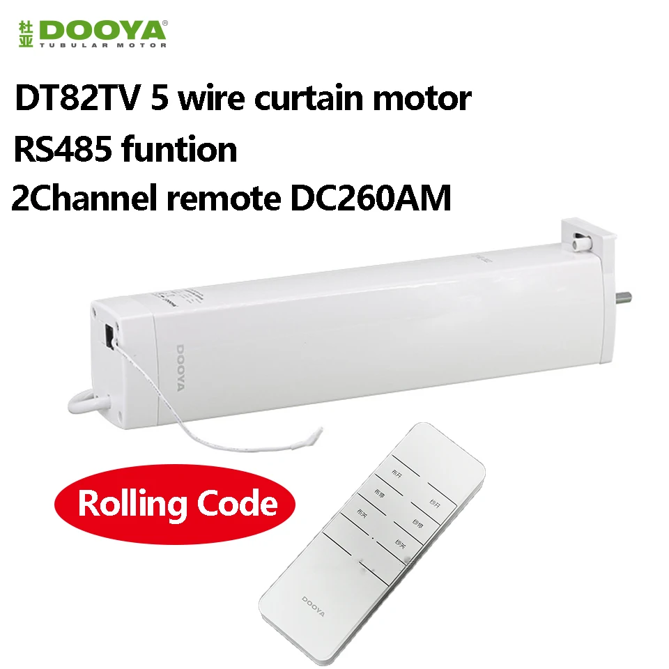 Dooya Electric 5 Wire RS485 Curtain Motor, Suppootel Card-Taking Power Supply, 485 Strong Current Switch, DT82TV Rolling Code