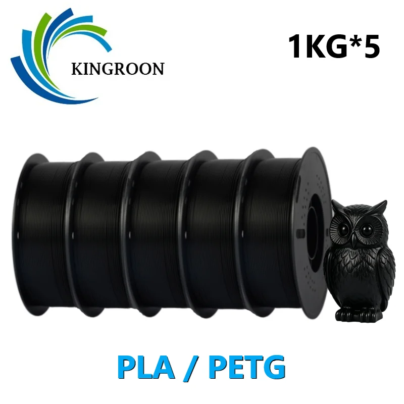 KINGROON 5KG PLA/PETG 3D Printer Filament 1.75mm Neatly Wound Multi-color PLA Plastic 3D Filaments for Most FDM 3D Printer