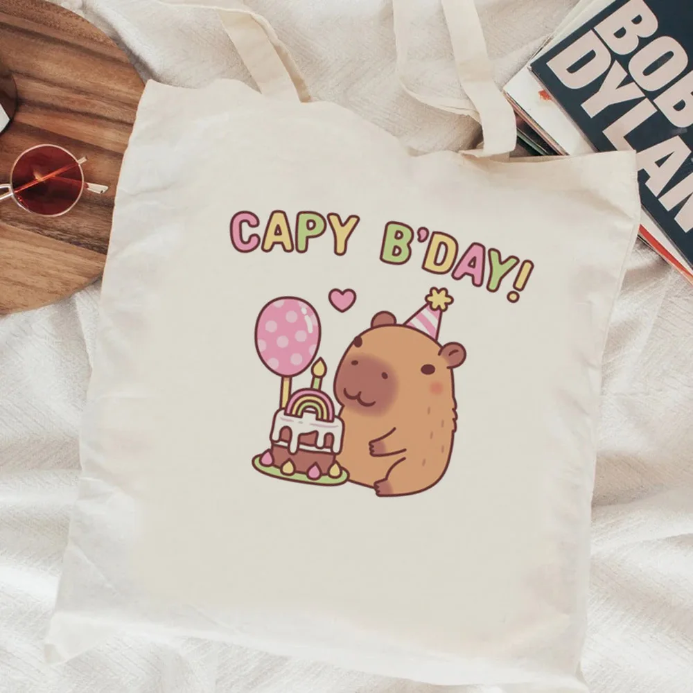 

Сумка для покупок Capybara, холщовая сумка для покупок, джутовая многоразовая сумка для покупок