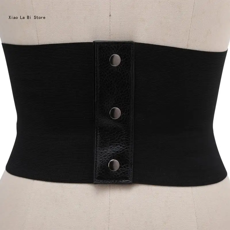 Corset rétro en forme taille pour large ceinture élastique en Faux cuir, extensible, XXFD