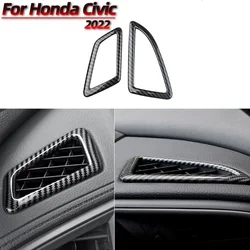 For Honda Civic 10th Gen Carbon Fiber ABS Car  Air Outlet Decorative Frame Trim Sticker Refitting Interior Protective Auto Parts