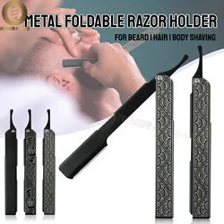 NEW Professional Men's Folding Shaving Razor Holder Barbershop Manual Hair Removal Tool Carving Safety Razors Barber Accessories