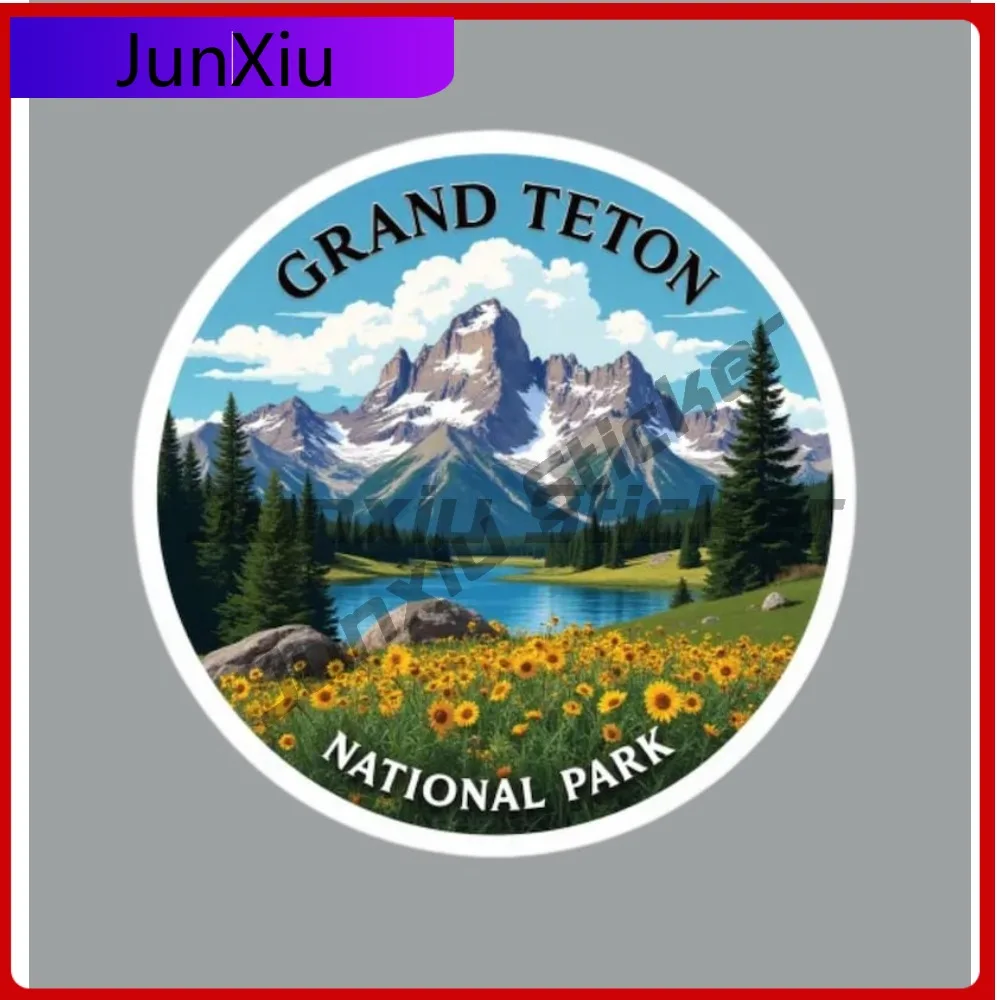 

Grand Teton National Park Wyoming Travel Sticker Accessories Waterproof Fridge Or Laptop Bumper Bodywork Motorcycle Helmet Deca