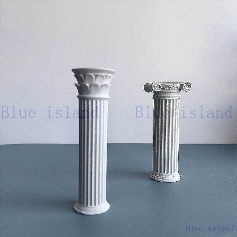 Roman Column Silicone Mold Retro Column Design Aromatherapy Gypsum Ornaments Cement Concrete Candle Making