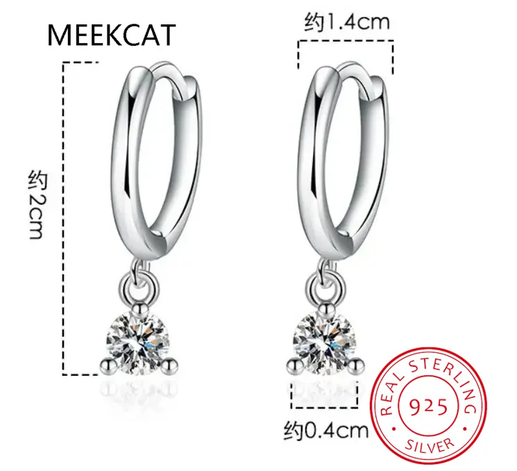 2ct مويسانيتي أقراط الماس 100% S925 فضة الأصلي انخفاض القرط مجوهرات الزفاف العروس مع شهادة للنساء