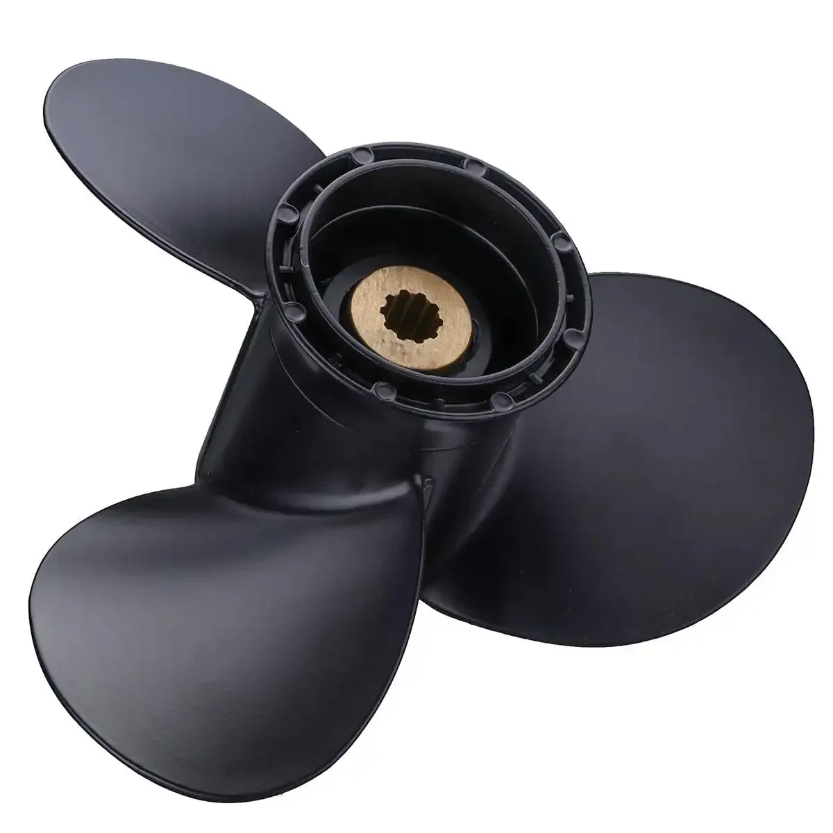 Boat Outboard Propeller 58100-93743-019 Black For Suzuki 9.9-15HP 9 1/4 x 11 Marine Propeller 10 Spline Tooth Aluminium Alloy