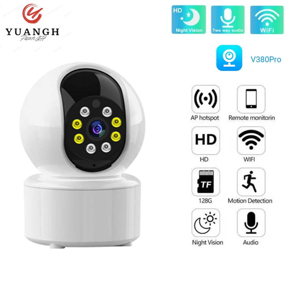 

3MP Wireless MINI WIFI Camera V380 Pro Smart Home Security Protection Indoor CCTV Surveillance Camera Full Color Night Vision