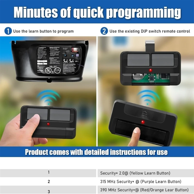 Гаражные дверные дверцы пульты беспроводной гараж управление пластической текстурой, подходящей для различных моделей 372LM