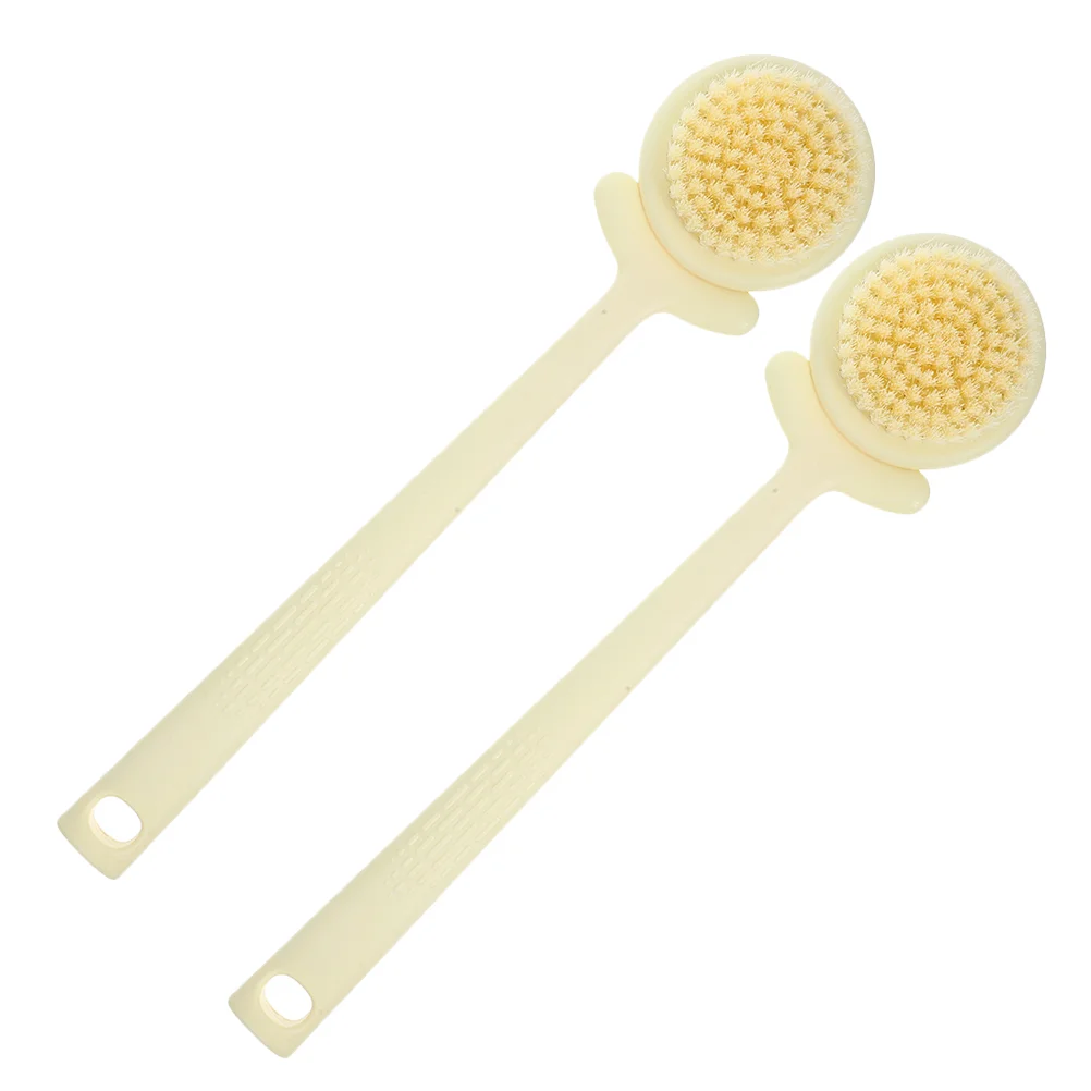 

2 Pcs Bath Brush Long Handle Back Scrubber Exfoliating Body Handled Loofah for Shower Pp Sponge