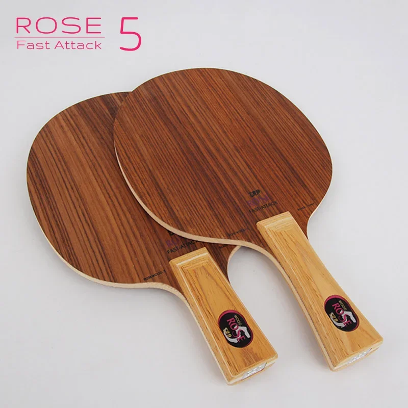 729 Rose 5/7 Table Tennis Blade 5/7 Layers Pure Wood Lightweight Professional OFF+ Ping Pong Racket for 40+ Ball Fast Attack