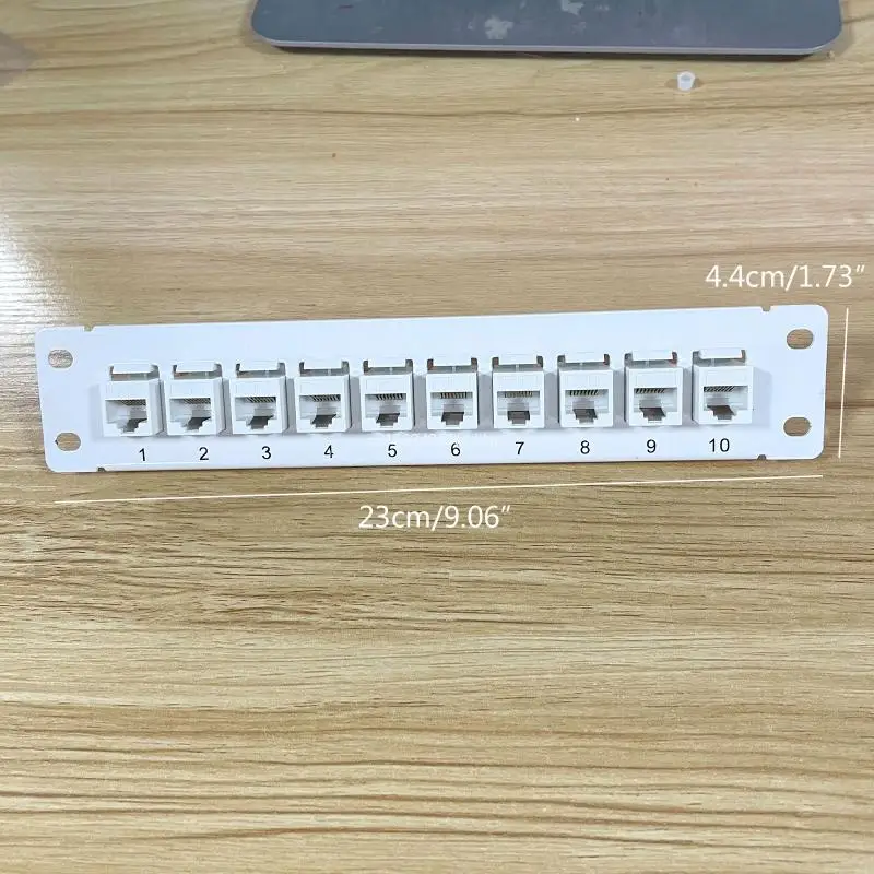 10-portowy prosty panel krosowy CAT6 RJ45 Adapter kabla sieciowego Keystone Dropship