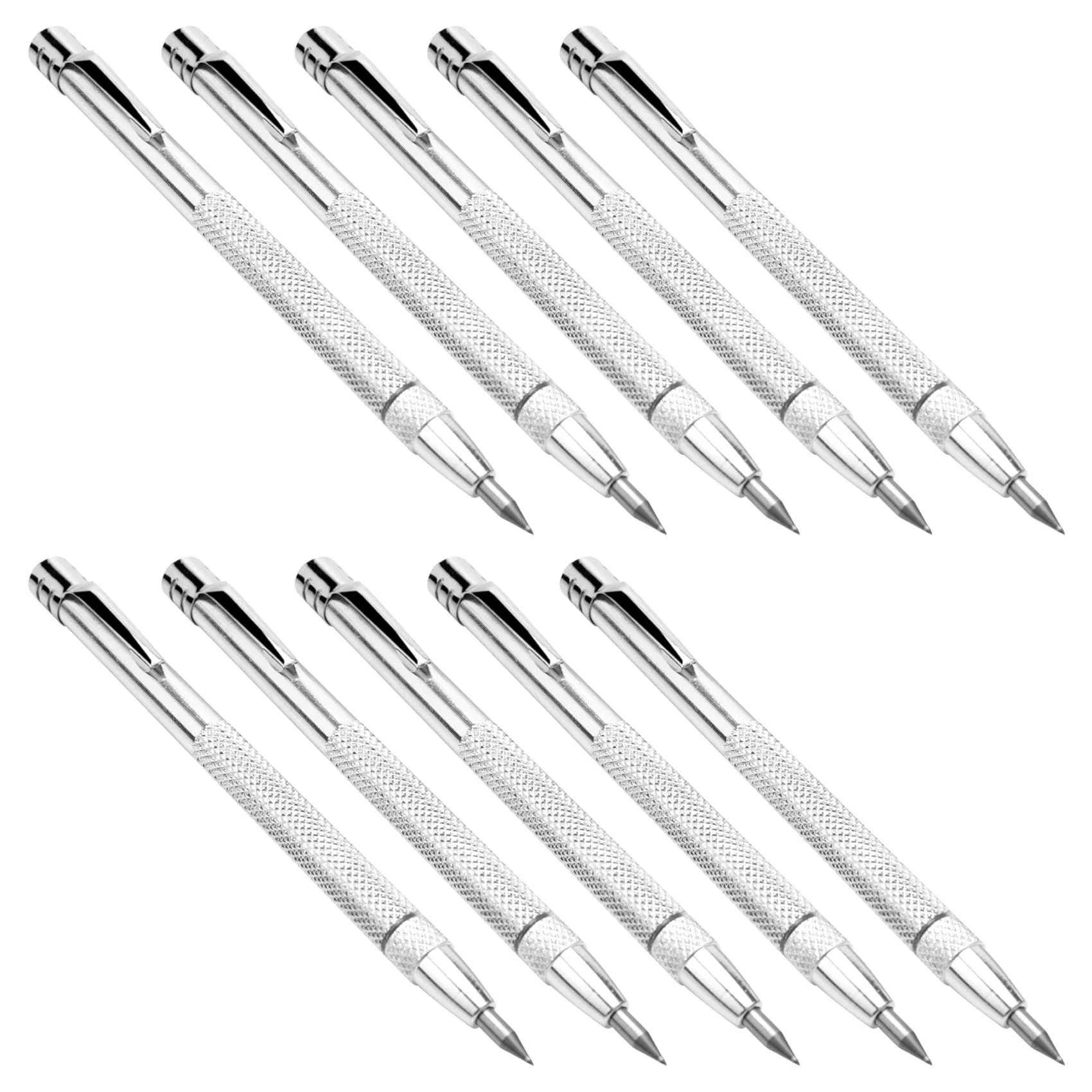 10 Pieces Tungsten Carbide Scriber with Magnet Aluminium Etching Engraving Pen with Clip for Ceramics Glass Marble