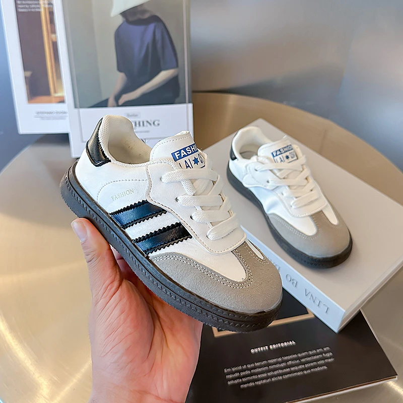 

2025Children's Fashionable Sports Shoes - PU Leather Children's Soft-soled Sports Shoes - Boys' and Girls' Tennis Shoes