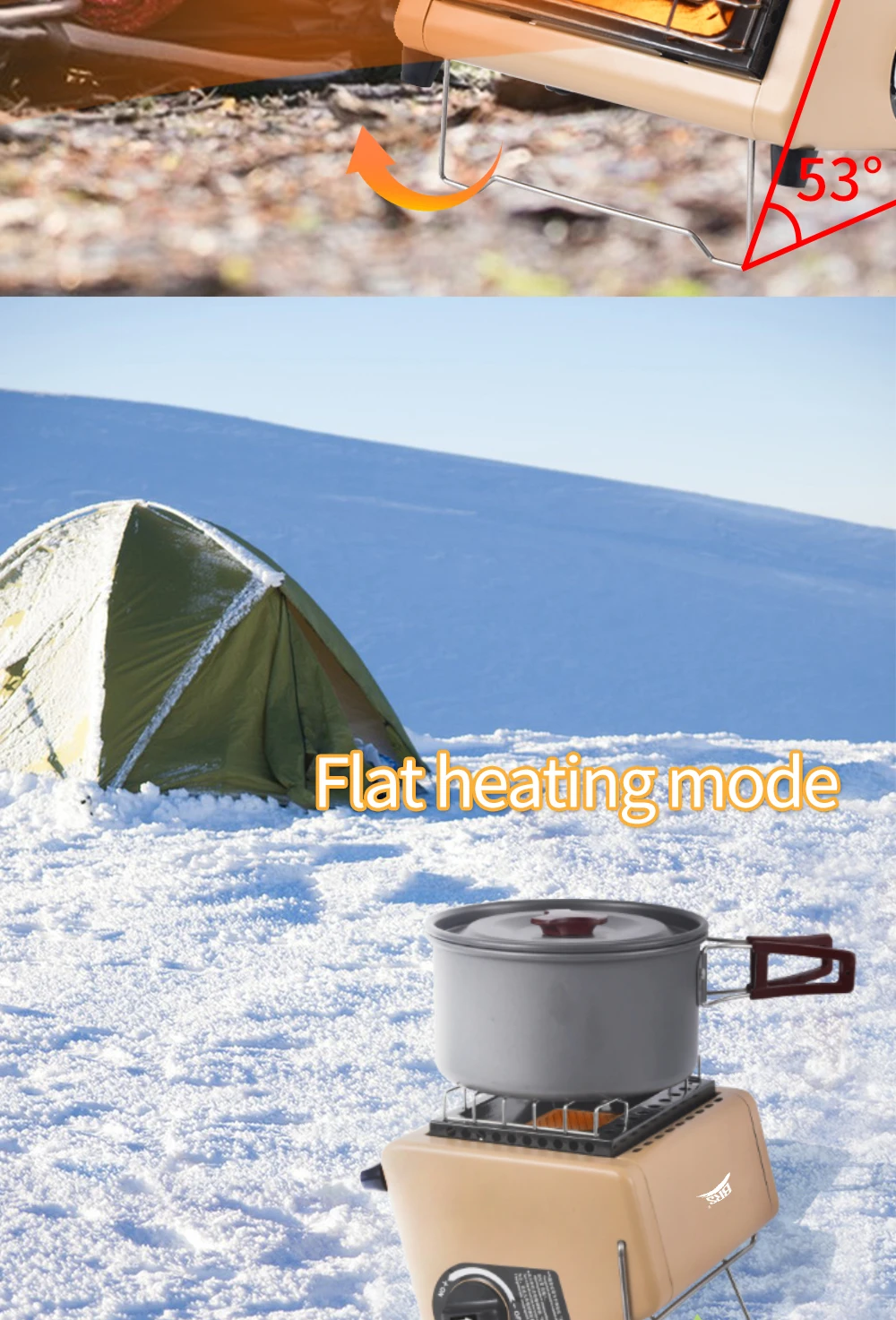 BRS-H23 Tragbarer Zeltheizer 1500W Outdoor-Butanheizer mit Regelventil Infrarot-Terrassenheizer für Camping und Winter – Detail 4