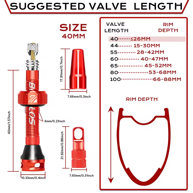 BUCKLOS 40/44/55/60/65/80/100mm Tubeless Valves Bike Aluminum Alloy Presta Nipples Removable Core Air Valve for Road MTB Bicycle - Image 12