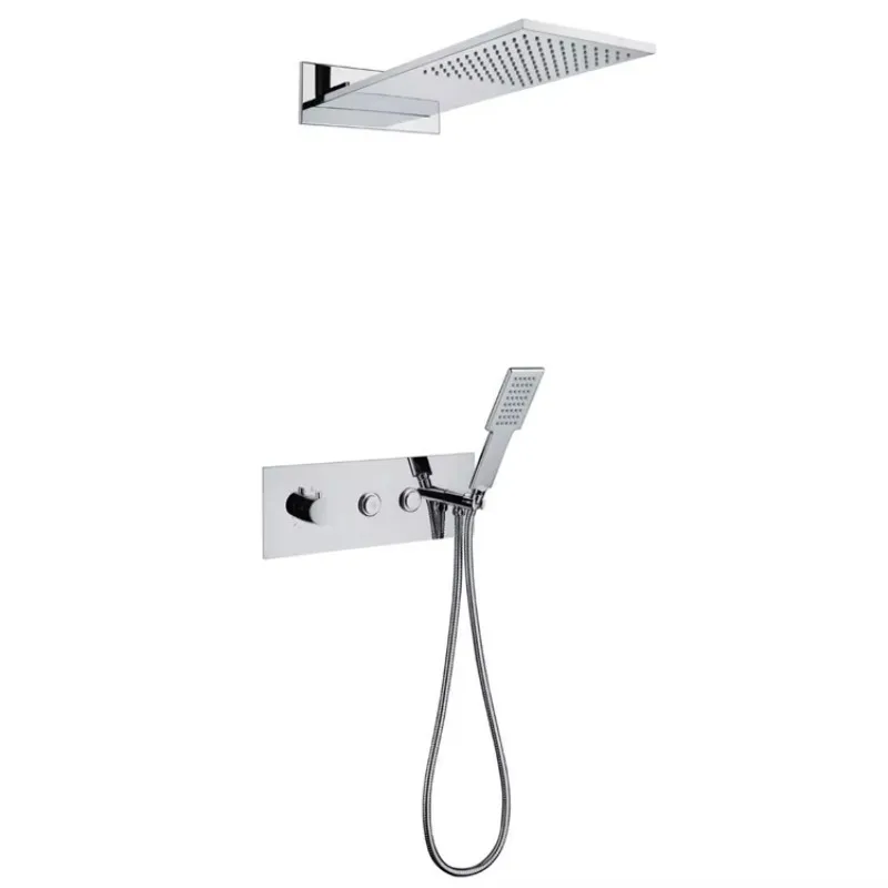 Wall Mounted Multifunctional Concealed Shower Blender Set Concealed Bath Rain Square Shower Set