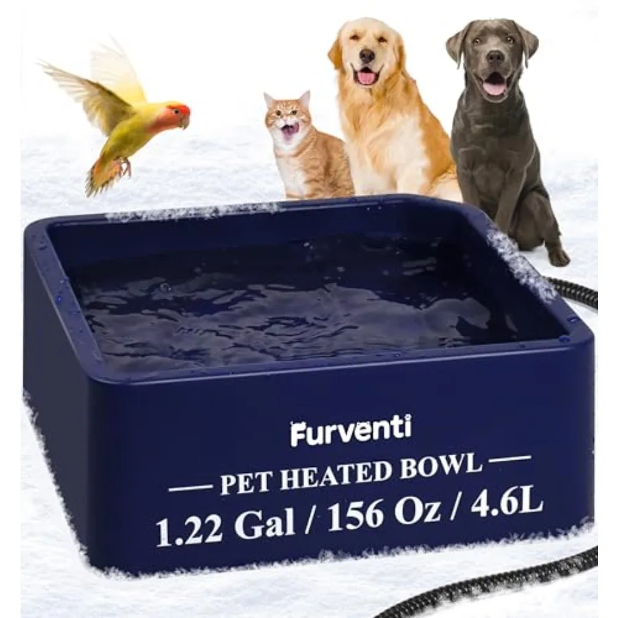 

Подогреваемая водонепроницаемая миска для воды для собак и кошек, 4,5 л, для улицы, с кабелем 2 м, устойчивым к перегрызанию, для кроликов и цыплят