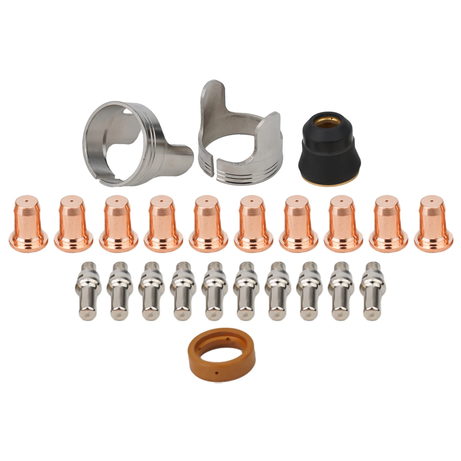 24pcs Plasma Cutting Nozzle Electrode Set 52582 51313 1 0mm for IPT60 PT60 PT40 IPT40 Torch Consumables Copper Hafnium Material