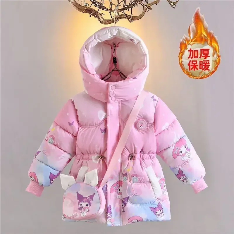 

Girly Heart Kuromi Anime MINISO Cotton Kawaii Long Sleeve Padded Coat Cute Cartoon Cashmere Warm Jacket Clothing Gifts for Kids