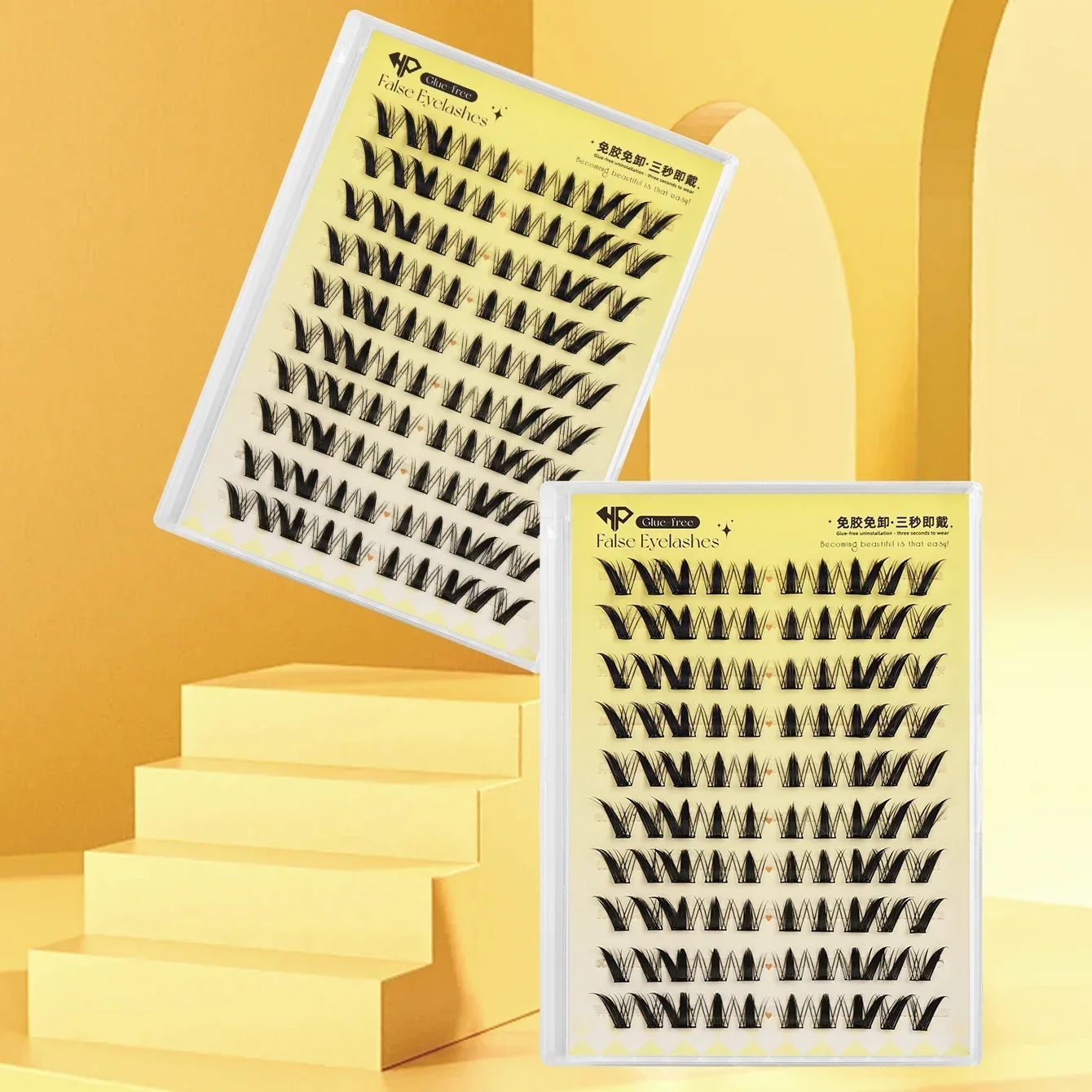 Neun-Schwänzige Hasen-Wimpern Selbstklebend Niedliche Manga-Style Flauschige Segmentierte Wimpern Ohne Kleber Wiederverwendbar Natürliches Volumen – Detail 6