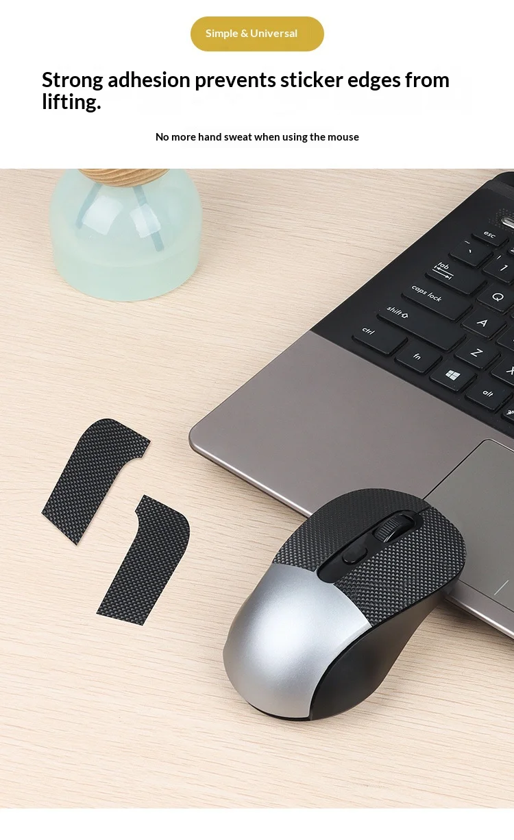 Anti-Rutsch-Griffband für Mäuse, selbstklebend, zuschneidbar, schweißresistent, rückstandsfrei, für Gaming-Mäuse, Controller-Griff-Zubehör – Detail 4