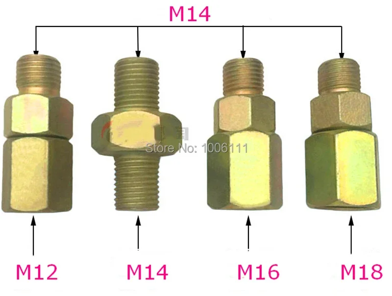 1PCS Diesel Common Rail Tube Pipe Conversion Joint Repair Tool M14-12/14/16/18 for CRIN Test Bench