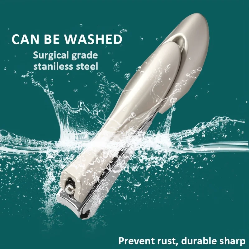 Stainless Steel Anti-Splash Nail Clippers - Bionics Design Manicure & Pedicure Tool for a Perfect Trim