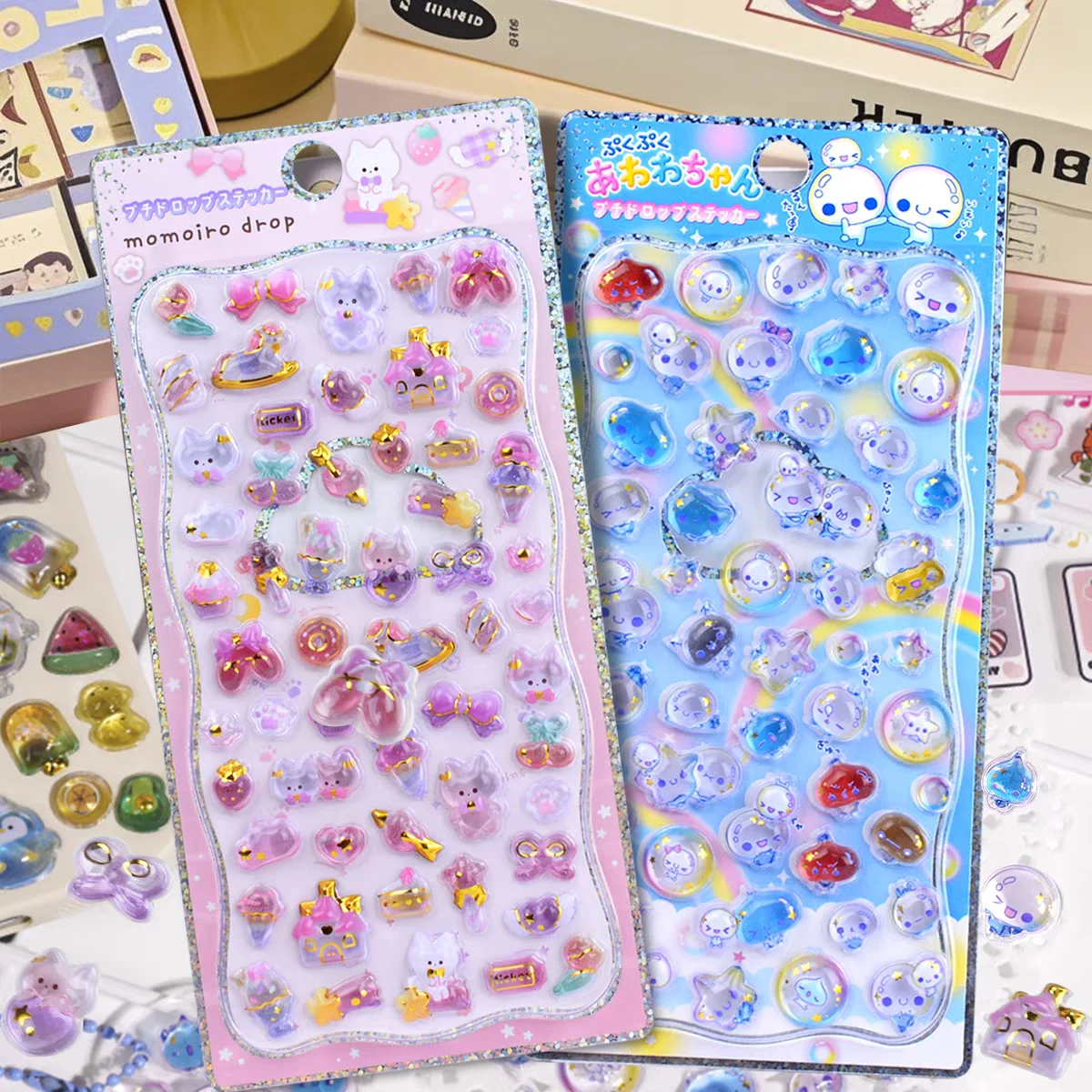 1 pc/4 pcs Japanese Style Cartoon Sweet Animals Mini 3D Relief Stickers Scrapbooking Diy Journal Cute Stationery Sticker School