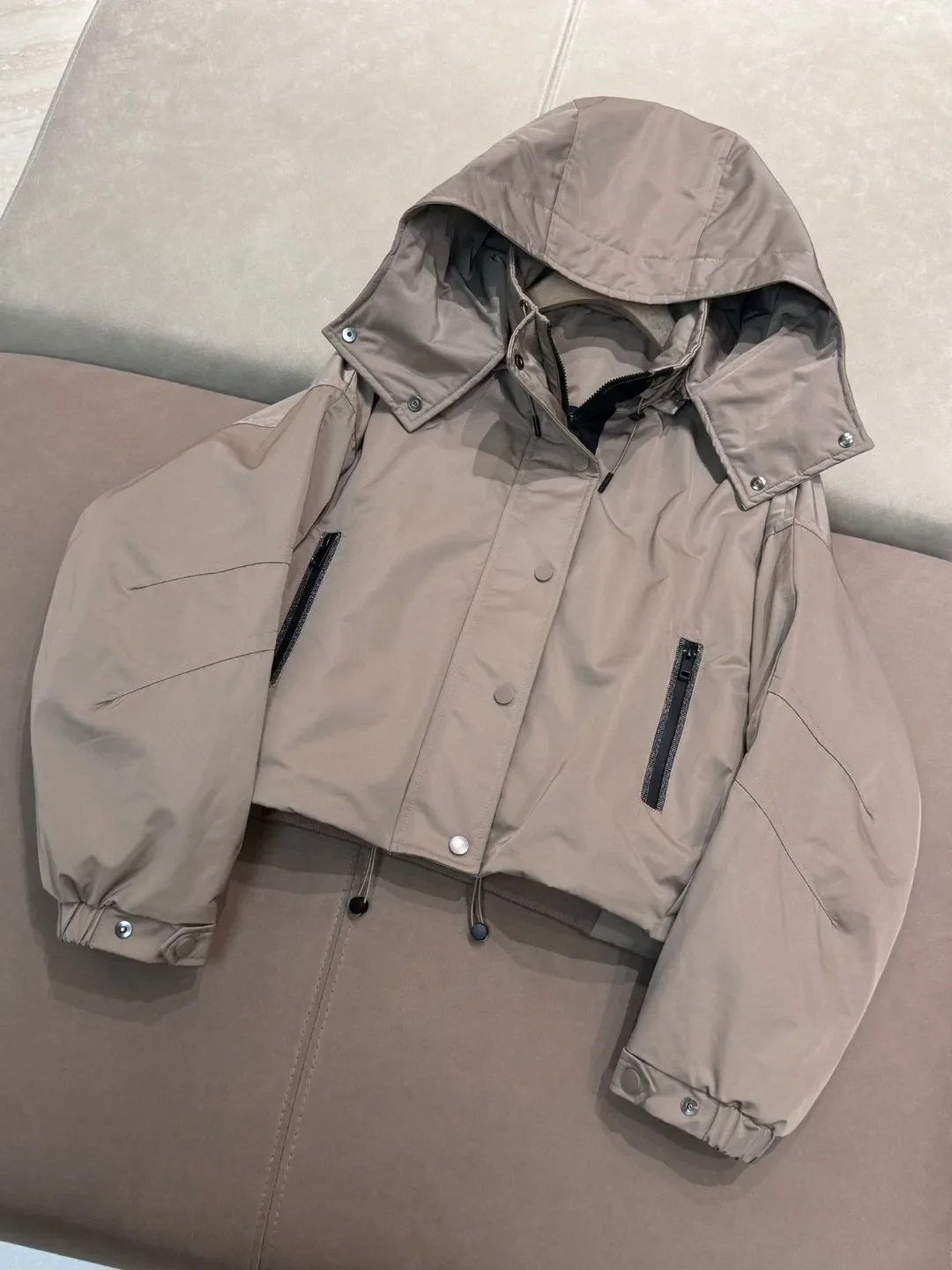 Veste à Capuche en Coton pour Femme, Manteau Court, Décontracté, à la Mode, Nouvelle Collection Automne Hiver 2024