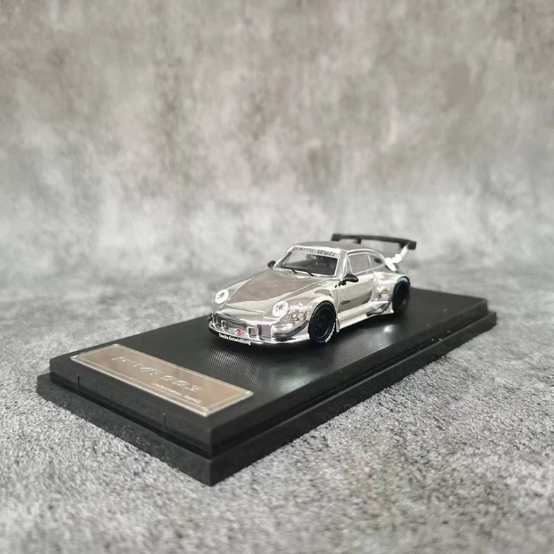 Star Model 1:64 Model Car RWB993 GT Wing Alloy Die-cast Vehicle- Chrome Silver Display Gifts