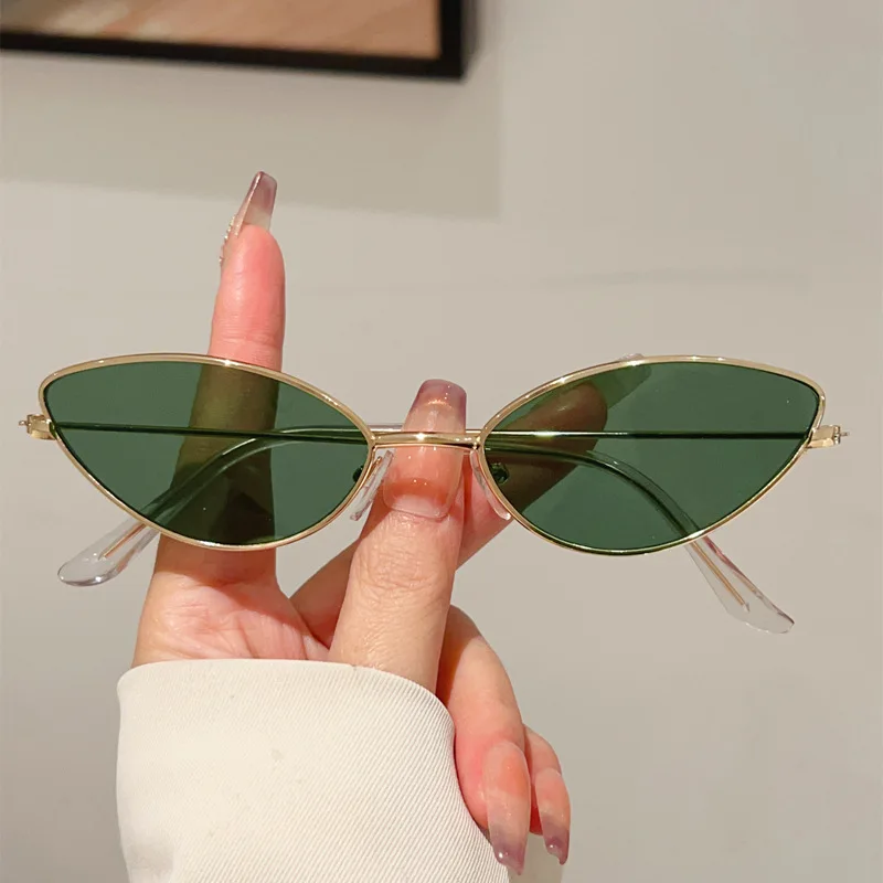 OEC CPO Vintage Metall Cat Eye Sonnenbrille Frauen Kleine Rahmen Luxus Marke Sonnenbrille für Weibliche Polychrome Shades UV400 Brillen – Detail 14