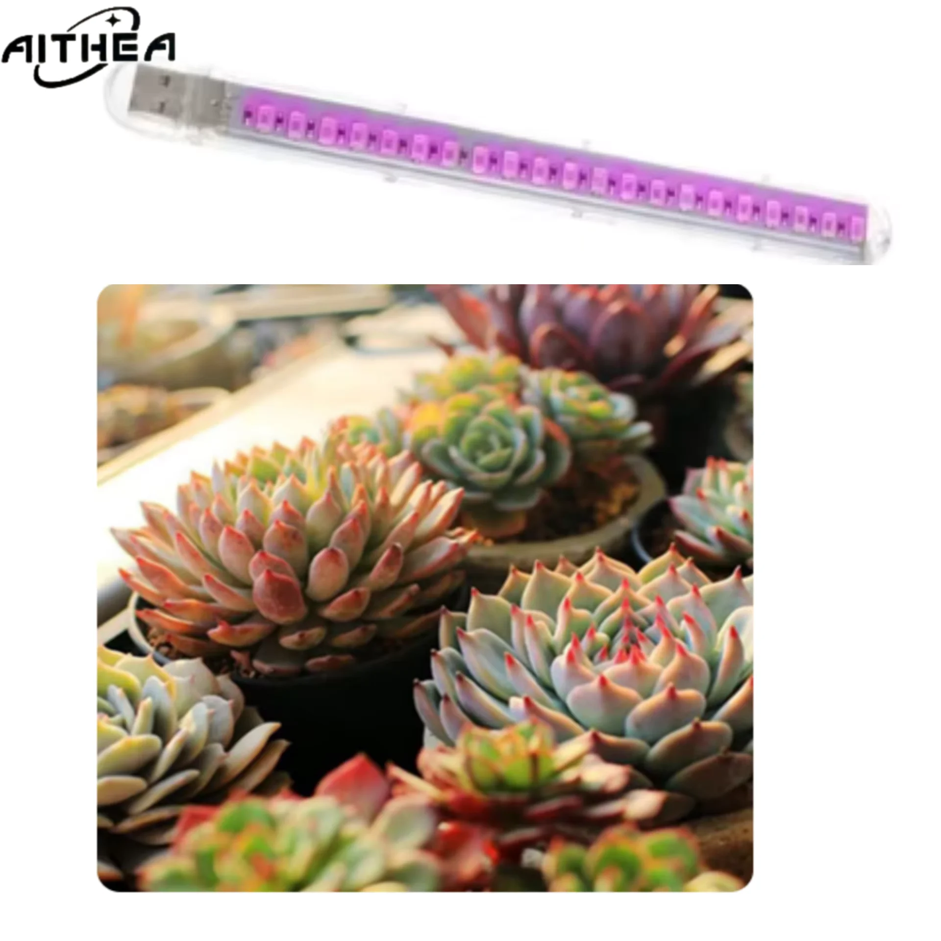 AITHEA Flexible Hose Indoor Greenhouse Phyto USB Lamp 5V LED Full Spectrum Grow Light for Succulent  Seeding Hydroponic Lighting
