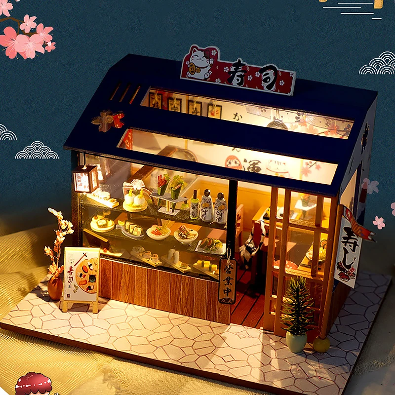Wooden 3D Puzzles Mini Doll House DIY Small House Kits Assembly Model Building Room Bedroom With Furniture Dollhouse Xmas Gifts