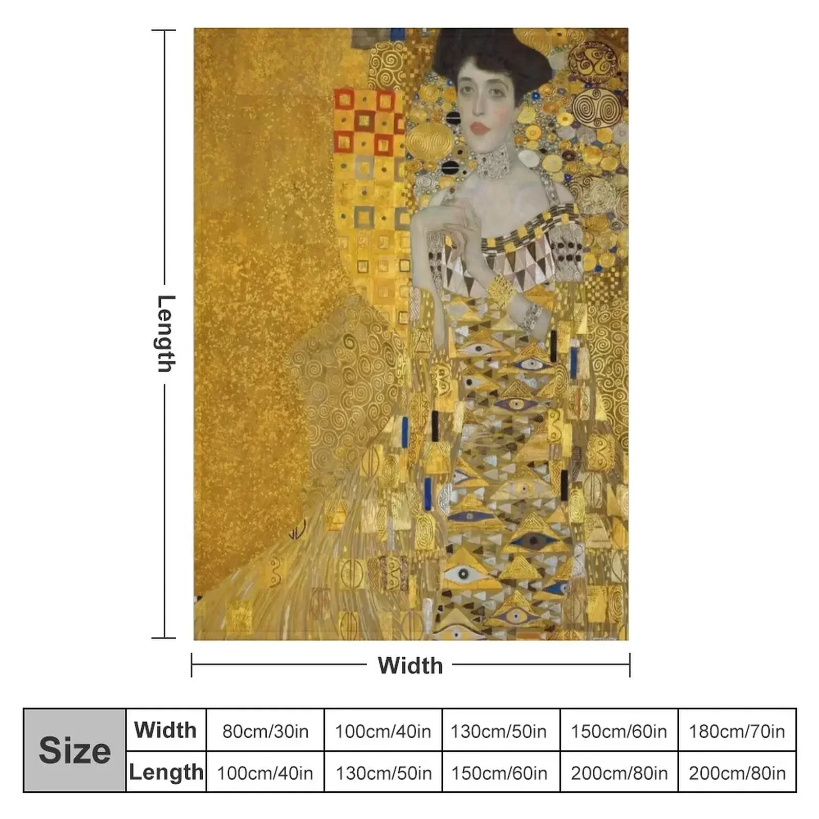 Gustav Klimt - Portrait of Adele Bloch-Bauer Throw Blanket cosplay anime anime Luxury Throw Thins Blankets