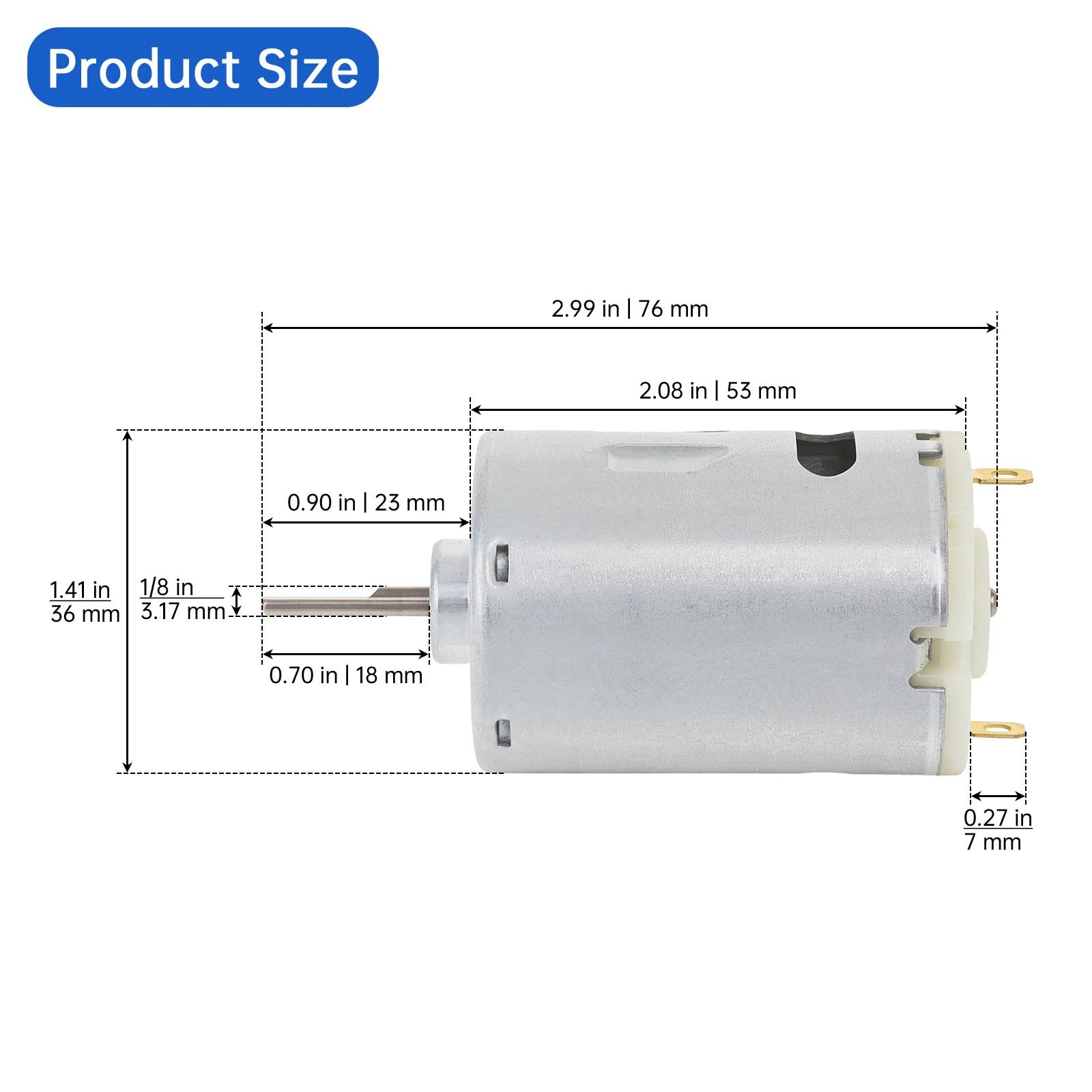RS545 1800RPM 12V DC Motor Low Noise D-Shaft RV Vent Replacement Brushed Fan Motor for Roof Vent Fan / Range Hood / Exhaust Fans
