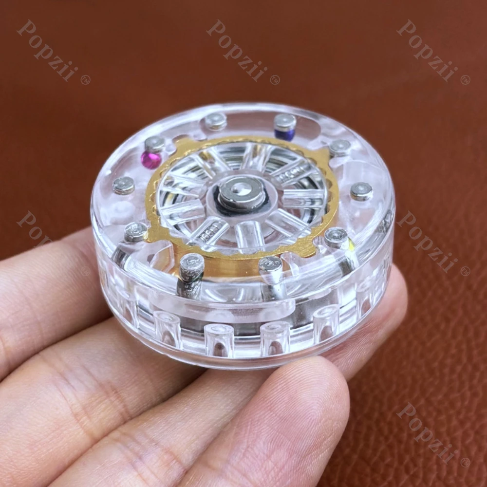 Shock Drum PMMA EDC Magnetic Ratchet Coin Fidget Spinner Fingertip Gyro Snap coin Table Ornament Anxiety Toys Decompression Toy