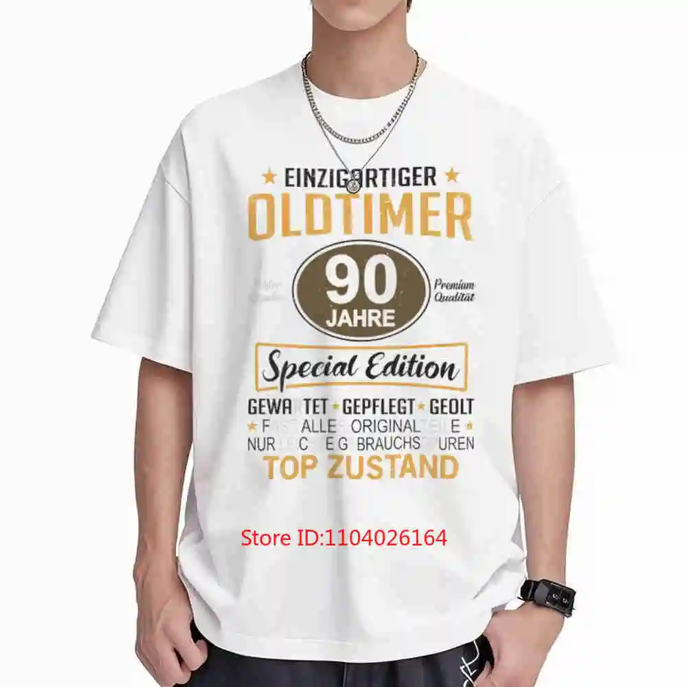 90th Birthday 90 Years Oldtimer 90s Short Sleeve Tee 100% Cotton T-Shirt