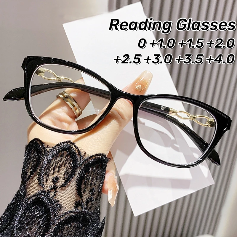 

2024 Cat Eye Retro Anti Blue Light Reading Glasse Trendy Women men Reading Glasses Artistic Single High-definition Glasses