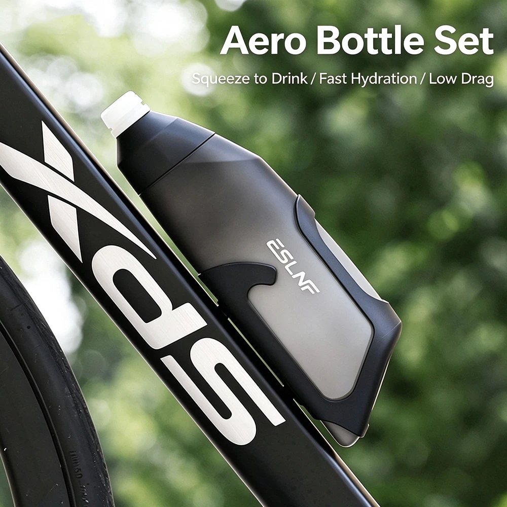 680ml Aero Cycling Water Bottle With Holder Bike Water Bottle Leakproof Push-Pull Spout For Road Mountain Bicycle Riding