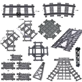 도시 열차 유연한 트랙 포크 직선 곡선 소프트 레일 트랙 스위치, 빌딩 블록 벽돌, 어린이 DIY 하이테크 크리에이티브 장난감 