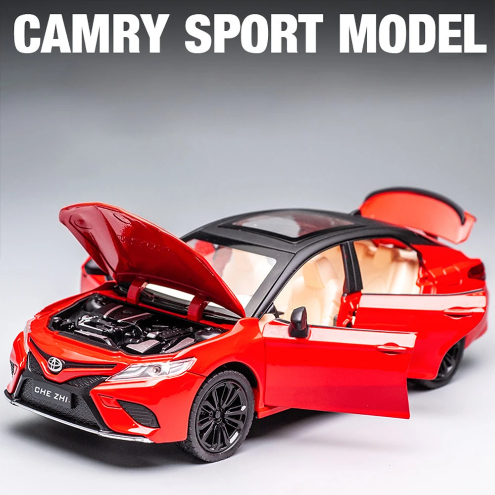 

1:24 масштаб Camry, модель спортивного автомобиля, игрушка, высокая имитация металла, диаскаст, звук, свет, двери, открытые модели, коллекция подарков для мальчиков