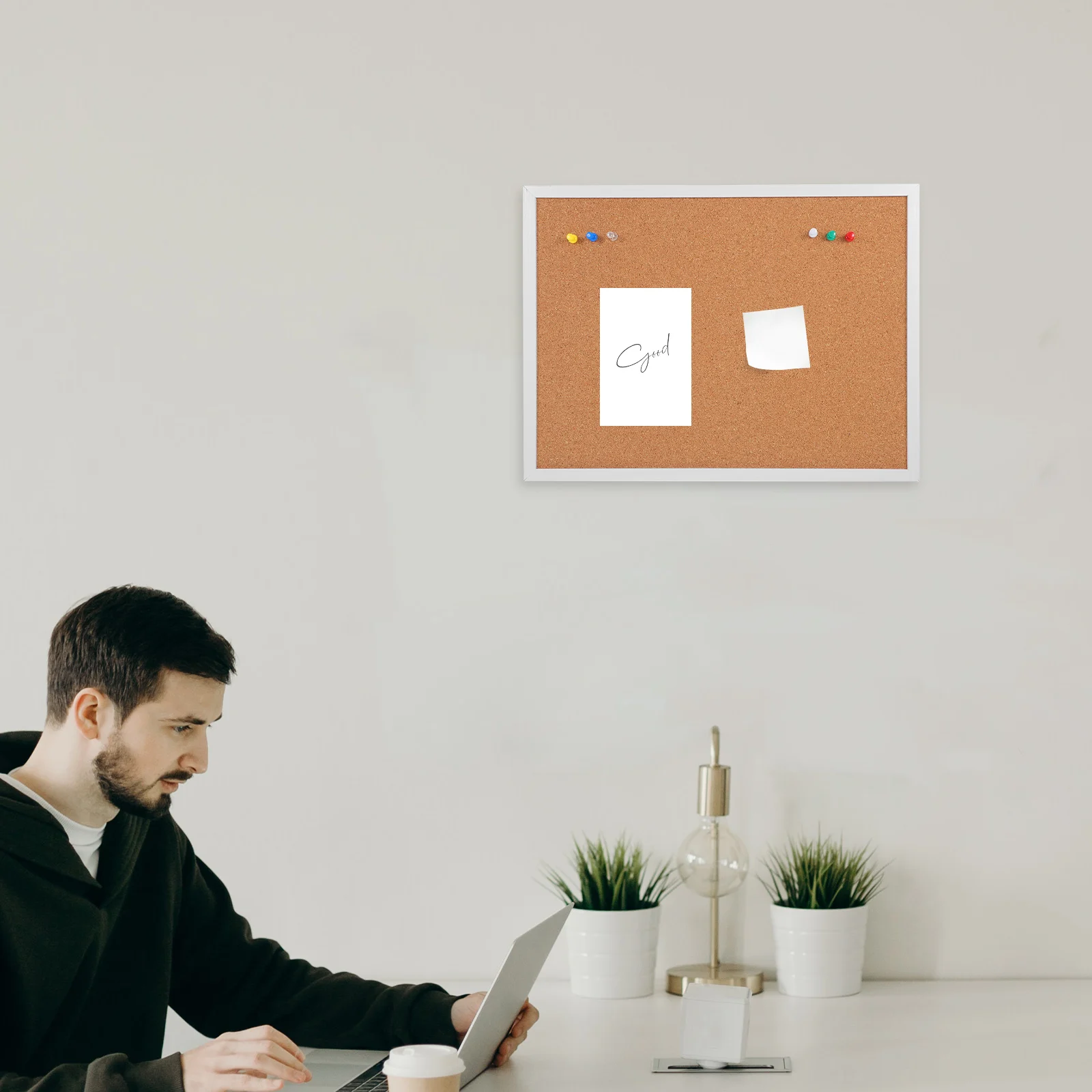 

Corkboard Bulletin Framed Pin Boards for Walls Office Use Hanging Notice