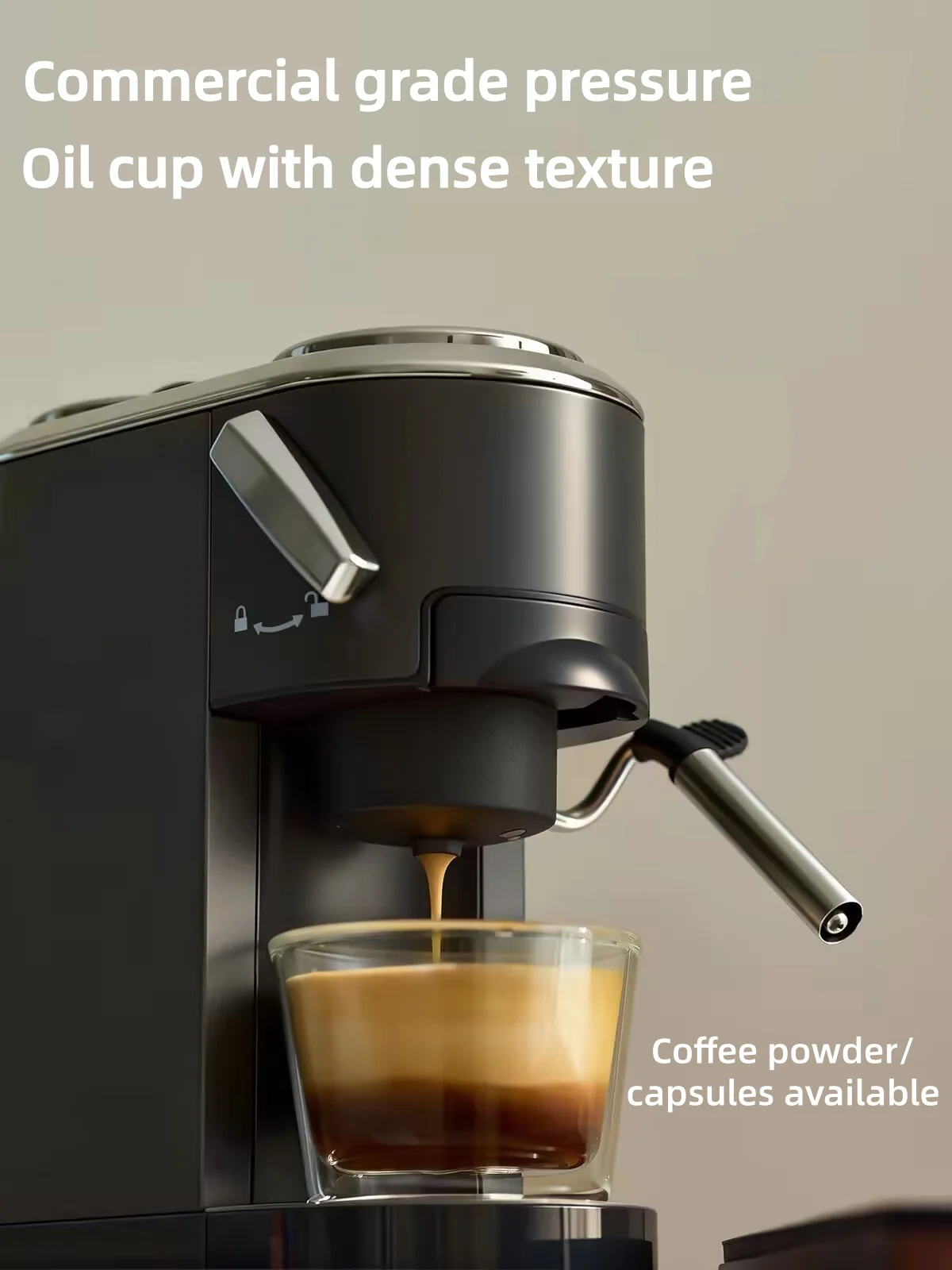 Mini Espresso Machine with Cold & Hot Brew, Semi-Automatic Coffee Maker with Milk Frother, Compact Home Espresso Maker for Cappu