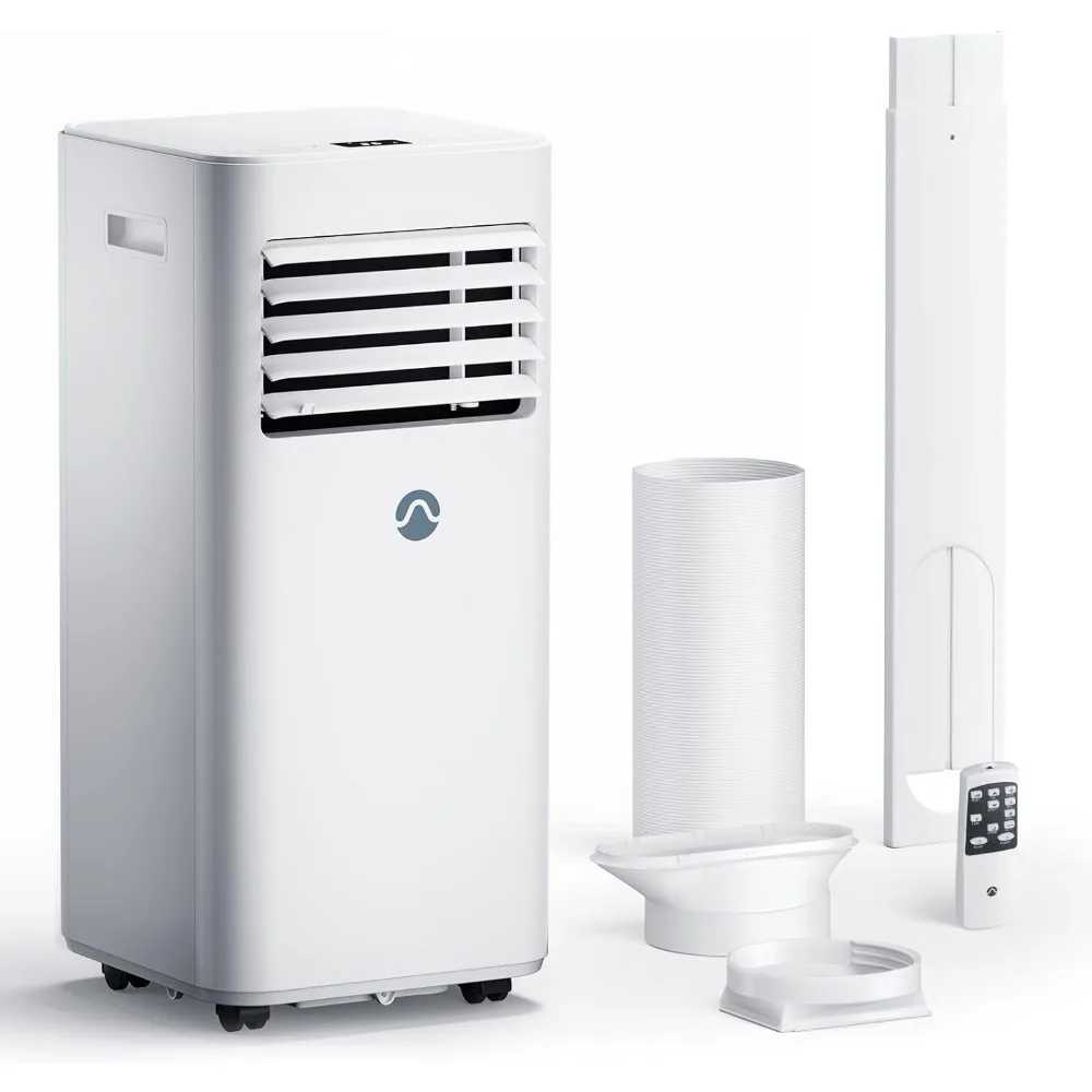 เครื่องปรับอากาศแบบพกพา10000 BTU AC แบบพกพาสำหรับห้องถึง450ตร. ม. ฟุตเครื่องลดความชื้นแบบ3-in-1หน่วย AC,