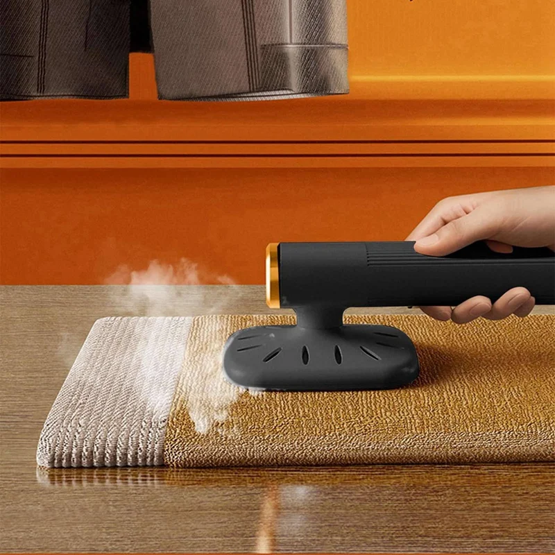 A01V-2X باخرة محمولة للسفر للملابس مكواة بخار صغيرة 180 ° مكواة بخار محمولة قابلة للدوران للملابس القماشية باللون الأسود