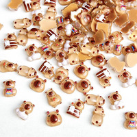 30pcs Resin Cute Cartoon Bear Nail Art Decoration Brown Bear Nail Charms Nail Accessories DIY Crafts