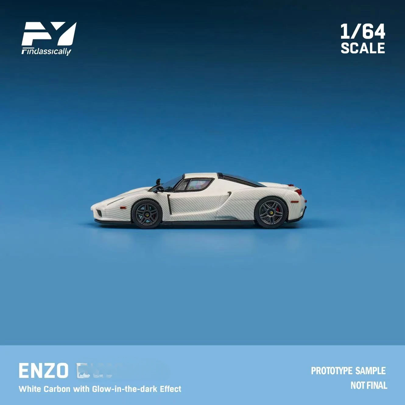 

**Pre-order **FindclassicallY 1:64 Enzo White Carbon Luminous Edition Diecast Model Car