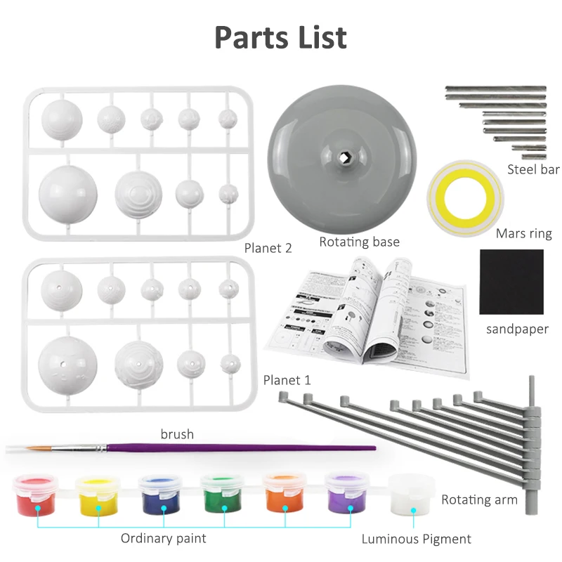 Solar System Model DIY Child Science Learning Solar System Planet Celestial Orbiter Sun Series Teaching Assembly Educational Toy